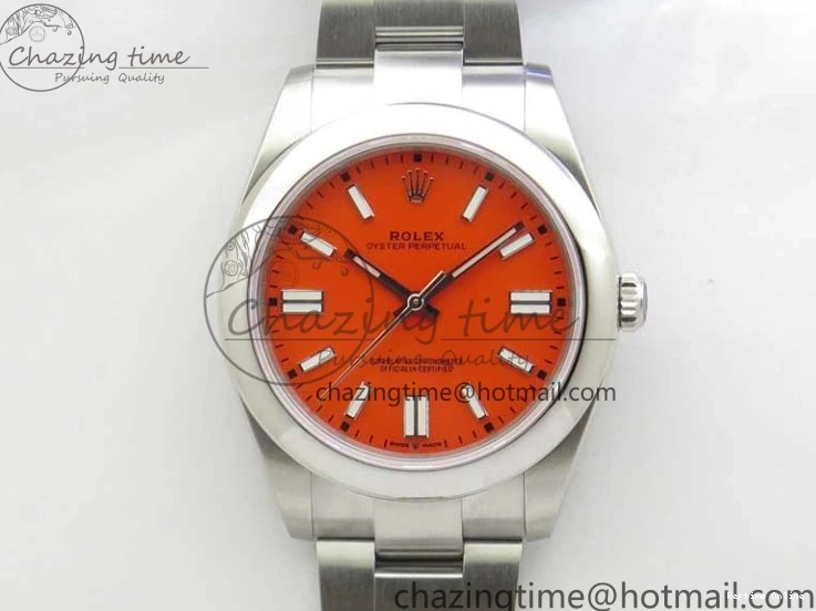 1226 Casual Oyster Perpetual 41mm 124300 EWF Best Edition Red Dial on SS Bracelet A 2856